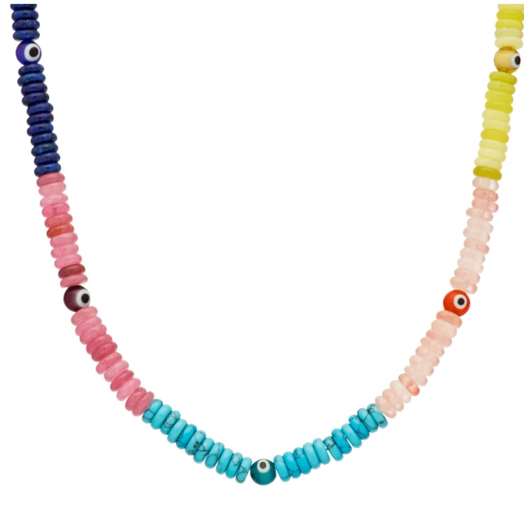 New Mayamar Multicolor Stone Eveil Eye Necklace 50$